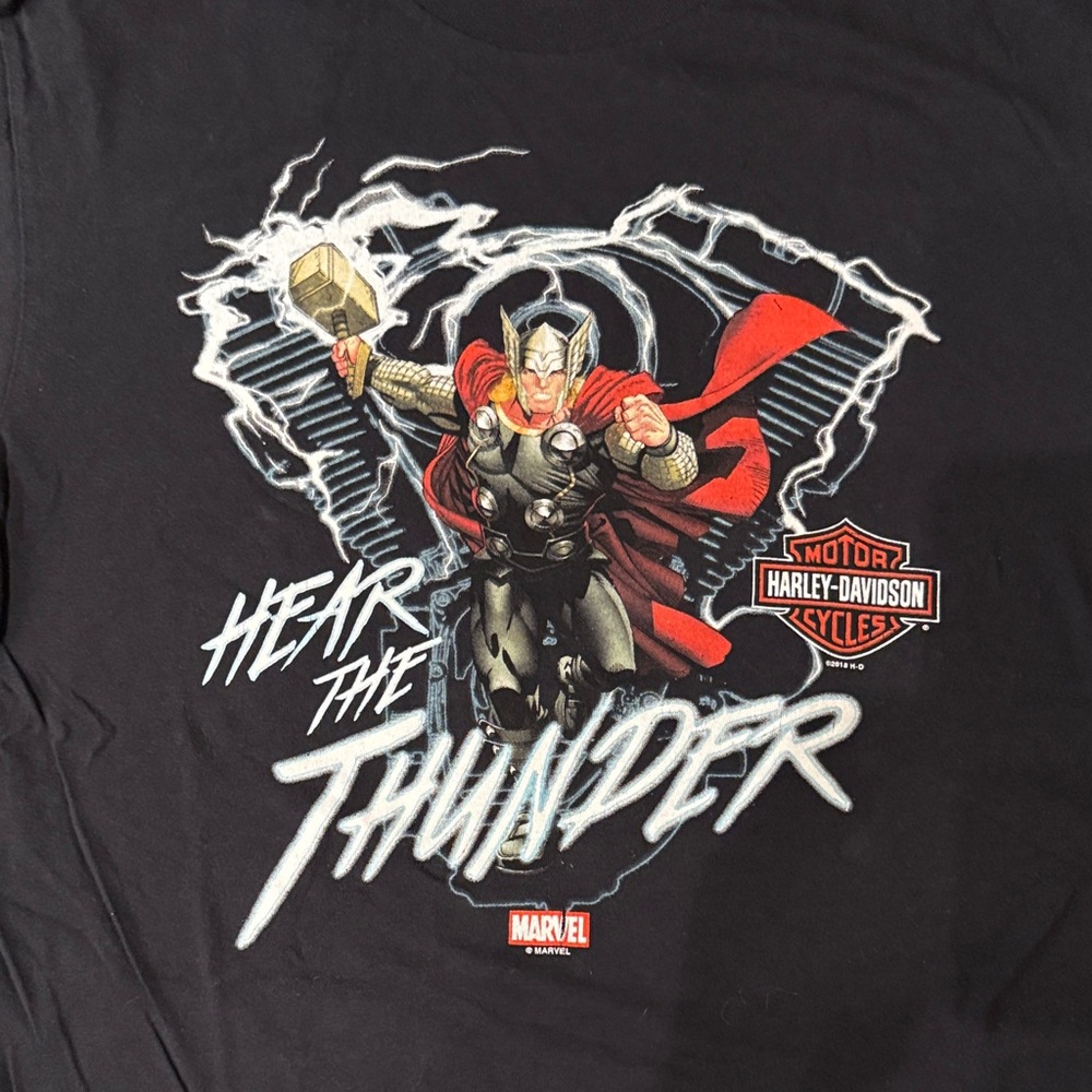 Marvel & Harley-Davidson Black Graphic T-Shirt